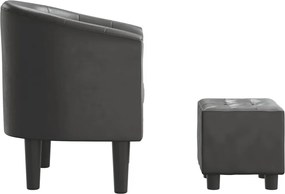 vidaXL Πολυθρόνα Μπάρελ με Υποπόδιο Γκρι από Συνθετικό Δέρμα