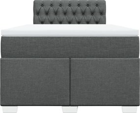 vidaXL Κρεβάτι Boxspring με Στρώμα Σκούρο Γκρι 120x190 εκ Υφασμάτινο