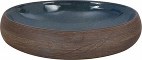 vidaXL Νιπτήρας Οβάλ Καφέ και Μπλε 59 x 40 x 15 εκ. Κεραμικός