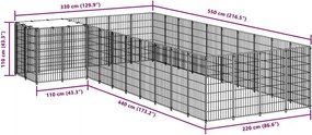 vidaXL Σπιτάκι Σκύλου Ασημί 13,31 μ² Ατσάλινο