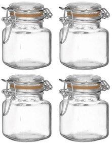 Βάζο Αποθήκευσης (Σετ 4Τμχ) 6-60-560-0188 5x5x8cm Clear Click Glass