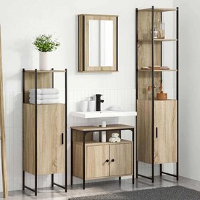 vidaXL Σετ Επίπλων Μπάνιου 4 pcs Sonoma Δρυς 33 x 33 x 185.5 εκ