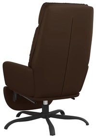 vidaXL Πολυθρόνα Relax Καφέ από Συνθετικό Δέρμα με ένα Υποπόδιο