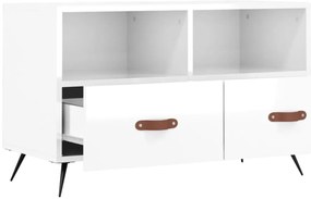 vidaXL Έπιπλο Τηλεόρασης Γυαλ. Λευκό 80x36x50 εκ. Επεξεργασμένο Ξύλο