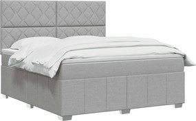 vidaXL Κρεβάτι box spring με στρώμα Ανοιχτό γκρι 140 x 190 cm Ύφασμα