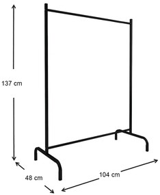 Επιδαπέδια κρεμάστρα Silman Megapap μεταλλική χρώμα μαύρο 104x48x137εκ.