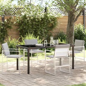 vidaXL Σέτ φαγητού για κήπο 5 pcs Λευκό 160 x 80 x 73 εκ