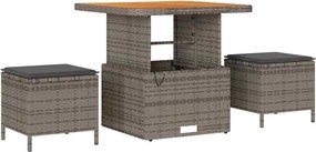 vidaXL Σετ Καναπέ Κήπου με μαξιλάρι 8 pcs Γκρι Πολυ ράταν