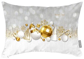 Μαξιλάρι Διακοσμητικό Χριστουγεννιάτικο (Με Γέμιση) 4020 Grey-Gold Saint Clair 30Χ45 30x45cm