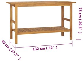 Έπιπλο Μπάνιου 132 x 45 x 75 εκ. από Μασίφ Ξύλο Teak - Καφέ