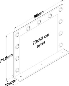 Καθρέπτης Λευκό CUNE 90x15x71.8