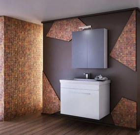 Drop Status White 70 MDF - Πάγκος με Νιπτήρα &amp; Καθρέπτη