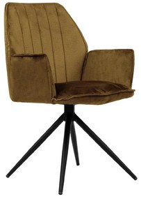 Καρέκλα Τραπεζαρίας Dorothee Μεταλλική Fylliana Ώχρα 58x46x91εκ. 2αδα 58x46x91 εκ.