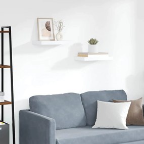 vidaXL Ράφια Τοίχου 2 τεμ. Άσπρα 40x23,5x3,8 εκ. MDF