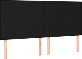 vidaXL Κρεβάτι Boxspring με Στρώμα Μαύρο 180x200 εκ. Υφασμάτινο