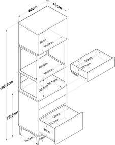 Ντουλάπι Λευκό EZER 60x40x198.6