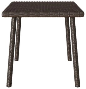 vidaXL Κήπος Τραπέζι καφέ ορθογώνιο καφέ 60x40x37 cm Poly Rattan