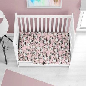 Σεντόνι Βρεφικό Panda Bear 97 Με Λάστιχο Pink DimCol Κούνιας 70x150cm 100% Cotton Flannel