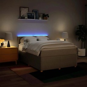 vidaXL Κρεβάτι Boxspring με Στρώμα Κρεμ 160x200 εκ. Υφασμάτινο