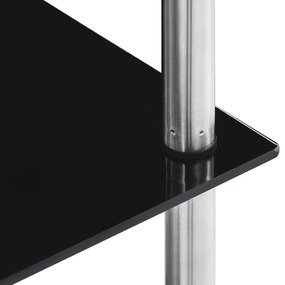 vidaXL Ράφι Διαφανές 5 Επιπέδων Μαύρο 40 x 40 x 130 εκ. Ψημένο Γυαλί