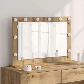 vidaXL Καθρέφτης τουαλέτας με καθρέφτη Artisan Oak 80 x 55 x 18 εκ.