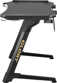 BRATECK gaming γραφείο Glory GMD04-1S, 1200x600mm, RGB, μαύρο