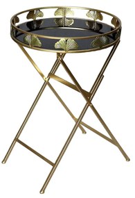 Βοηθητικό Τραπέζι DKD Home Decor 49 x 49 x 72 cm Κρυστάλλινο Μαύρο Χρυσό Μέταλλο