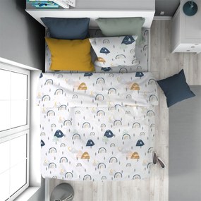 Πάπλωμα Παιδικό Βαμβακερό Μονό 160x240εκ. Rainbow 574 White-Blue DimCol 32111123053