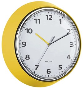 Ρολόι Τοίχου Modern Retro KA6006YE Φ34x7cm Bright Yellow Karlsson Μέταλλο