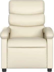 vidaXL Πολυθρόνα Ανακλινόμενη Κρεμ από Συνθετικό Δέρμα