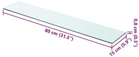 vidaXL Ράφια Πάνελ 2 τεμ. Διάφανα 80 x 15 εκ. Γυάλινα