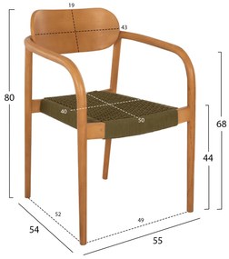 ΠΟΛΥΘΡΟΝΑ OSLO  ΞΥΛΟ TEAK ΦΥΣΙΚΟ &amp; ΠΡΑΣΙΝΟ ΣΧΟΙΝΙ 55x54x80Yεκ.