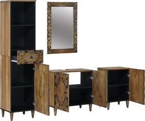vidaXL Σετ Επίπλων Μπάνιου 4 τμχ. Καφέ 62 x 33 x 58 εκ.