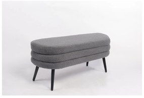 Παγκάκι Ottoman ArteLibre TONDO Γκρι Ύφασμα Teddy/Μέταλλο 42x112x44cm