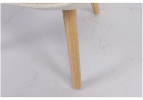 Πολυθρόνα ArteLibre MARION Λευκό Ύφασμα Μπουκλέ/Ξύλο 73x69x96cm