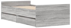 vidaXL Πλαίσιο Κρεβατιού με Συρτάρια Γκρι sonoma 100x200 εκ.