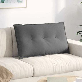 vidaXL Μαξιλάρι Πλάτης Σκούρο Γκρι 80 x 50 cm Ύφασμα Μικροΐνας