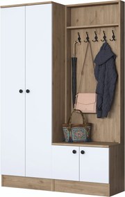 Έπιπλο Εισόδου Καρυδιά / Λευκό P6 0,6x37,5x182,8