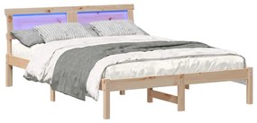 vidaXL Σκελετός Κρεβατιού Καφέ 135 x 190 cm Μασίφ ξύλο πεύκου