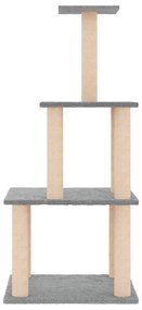 vidaXL Γατόδεντρο Aνοιχτό Γκρι 111 εκ. με Στύλους Ξυσίματος από Σιζάλ