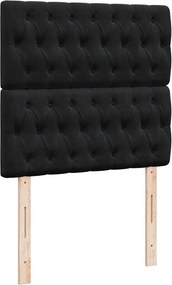 vidaXL Κρεβάτι Boxspring με Στρώμα Μαύρο 100x200 εκ. Βελούδινο