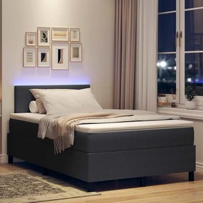 vidaXL LED Κρεβάτι με βάθρο Σκούρο Γκρι και Λευκό 120 x 200 cm