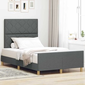 vidaXL Κρεβάτι Σκελετός Σκούρο Γκρι 120x200 εκ Υφασμα