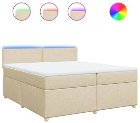 ΚΡΕΒΑΤΙ BOXSPRING ΜΕ ΣΤΡΩΜΑ ΚΡΕΜ 200X200 ΕΚ. ΥΦΑΣΜΑΤΙΝΟ 3289085