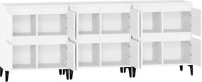 vidaXL Ντουλάπια 3 τεμ. Λευκό 60x35x70 εκ. Επεξεργασμένο Ξύλο