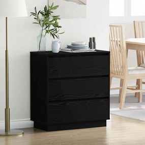 vidaXL Κομοδίνο με συρτάρι Μαύρο 71 x 34.5 x 75 εκ. Επεξεργασμένο ξύλο