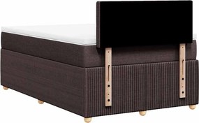 vidaXL Κρεβάτι Boxspring με Στρώμα Σκούρο Καφέ 120x190 εκ Υφασμάτινο