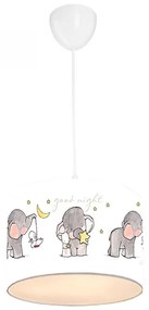 Φωτιστικό παιδικό μονόφωτο &quot;ΕΛΕΦΑΝΤΑΚΙΑ&quot; από ύφασμα σε εκρού χρώμα Ε27 Φ30x70