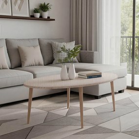 Τραπέζι σαλονιού Barton pakoworld επιφάνεια σε φυσική απόχρωση με καρυδί πόδι 90x45x40εκ