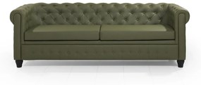 Τριθέσιος καναπές δερματίνη CHEST, Πράσινο 225x72x82cm-TED1212